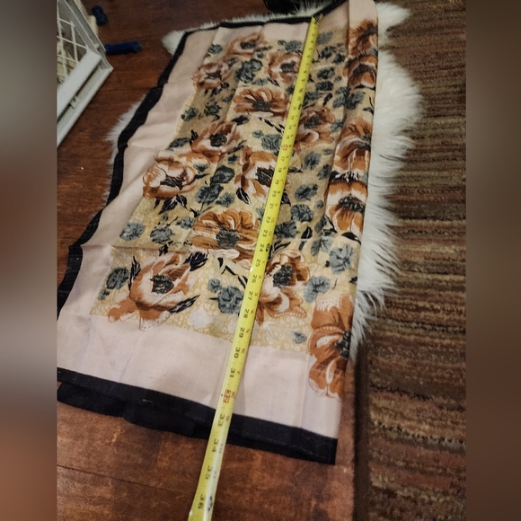 Vintage Shatung Thai silk rose scarf‎ NEW - Picture 5 of 11